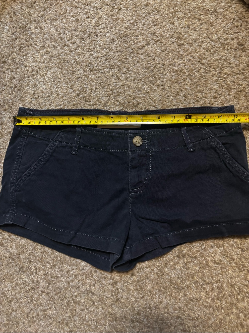 Hollister Low - Rise Navy Blue Cotton-Blend Shorts